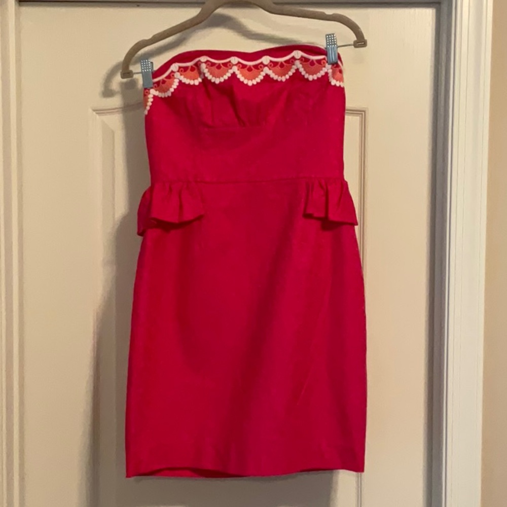 Elegant Pink Strapless Lilly Pulitzer Dress